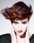 Short punk hairstyle with vibrant hair colors