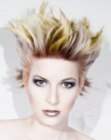 Punk hairstyle with a spectacular hair color