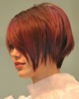 Short hairstyle with a high crown and snug sides