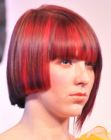 Bob cut with sharp angles on the corners