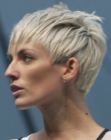 Pixie cut with textured layers for gray hair