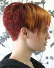 Punky layered haircut with varying hair lengths