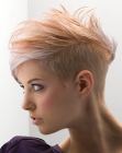 Women's haircut with very short sides and back