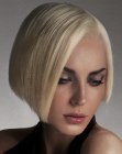 Sleek short bob with casual styling