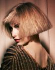 Trapeze shape bob haircut with a full and bouncy appeal