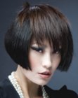 Cheekbone-length bob with a shorter neck section