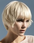 Short blonde hair with texture and elongated side sections