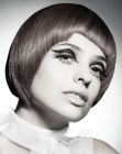 Asymmetrical bob cut with a rounded edge