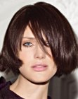 Free form bob with pouf for dark chocolate brown hair