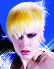 Platinum blonde hair with a yellow color splash