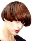 Dressy short chestnut hairdo with rounded edges