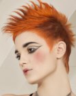 Short mannish haircut for women with red hair