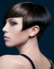 Short two toned hair with triangular points
