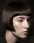 Very short bob with straight lines and 1930s retro elements