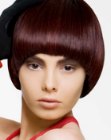 Precision mushroom cut for sleek and supple hair