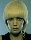 Modern bowl cut with a clean and shiny finish