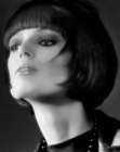 Short, sleek and sophisticated bob with bangs