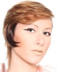 Asymmetrical cut with hair that covers the neck