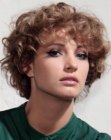 Simple short hairstyle with thick curls