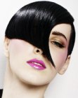 Sleek hair fashion with ying-yang elements