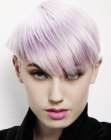 Short textured hair with sharply angled sides