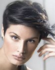 Fashionable short haircut with layers for women