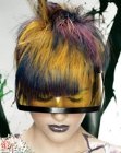 Futurist haircut with intriguing hair colors