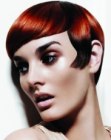 Short hair with diagonal styling and breathtaking colors