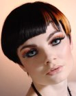 Short haircut with two color jagged bangs