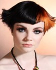 Short hairstyle with an undercut and winged sides