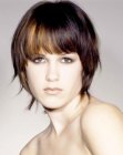 Wearable short bob with two tone hair coloring