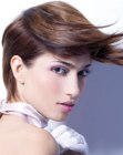 Sleek short hair styled from back to front