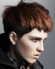 Pixie cut with two tone hair coloring