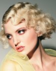 Vintage style with finger waves for short blonde hair
