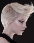 Fashionable hairstyle with a short back and longer top hair
