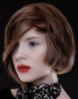Sophisticated bob with asymmetry and a back-angled cutting line