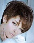 Sporty short hairstyle with sideburns and high lift on the crown