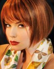 Chin length bob with a slightly shorter back section