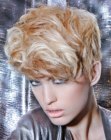 Pixie cut with volume and 1980s elements