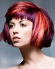 Artistic bob haircut with chipped-in bangs