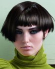 Asymmetrical short haircut with short bangs