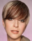 Short hair with a round shape and eyelash length bangs