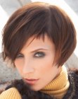Short pageboy haircut with strongly textured tips