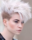 Female punk haircut with short buzzed sides