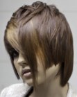 Futuristic deconstructed bob with different hair lengths