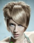 Very modern hairstyle with elements of the sixties