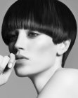 Modern pageboy haircut with a longer back