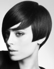 Short hairstyle with a 1960s retro feel