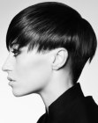 Short hairstyle with a graduated neck and long top hair