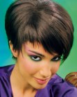 Attractive short hairstyle with asymmetrical bangs